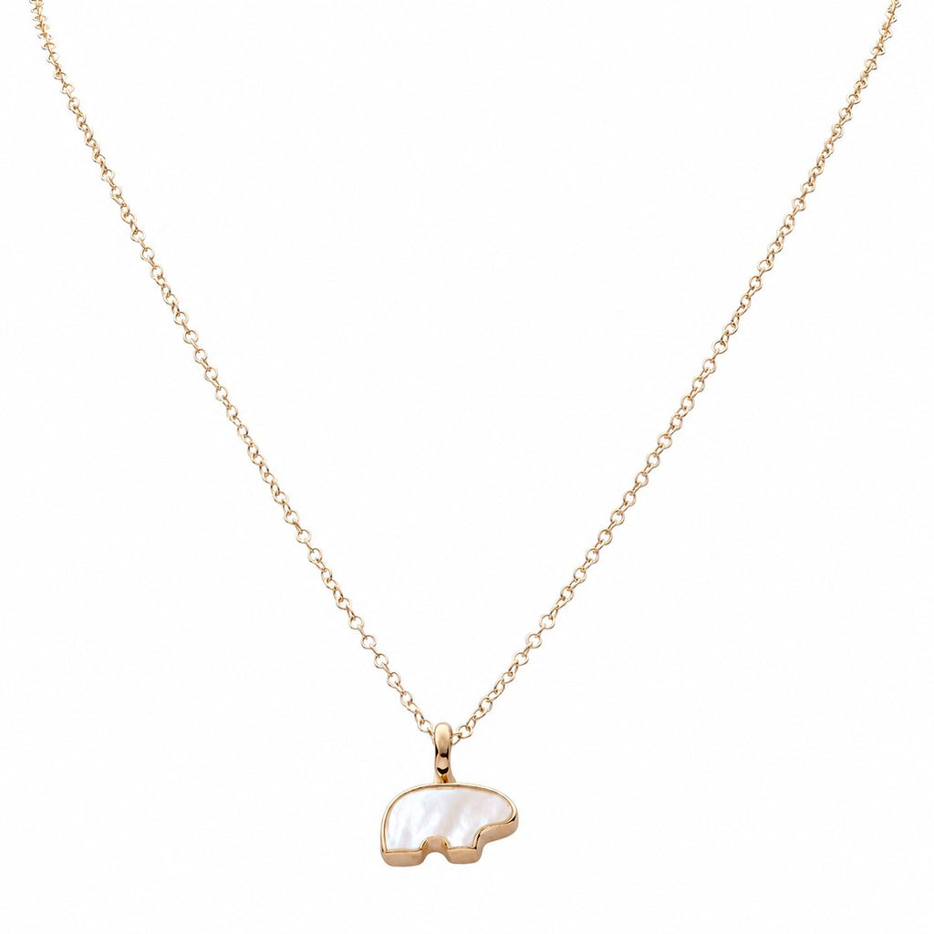 14ky Mother of Pearl Baby Bear Necklace – The Golden Bear