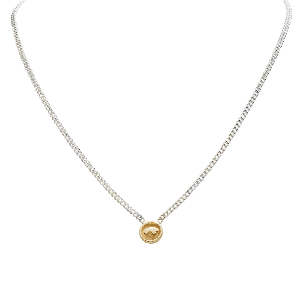 Two Tone Tiny Coin Necklace – The Golden Bear