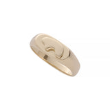 14k yellow Gold signet ring with a bear design on a white background