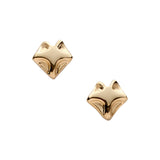 14k yellow gold tiny fox earrings