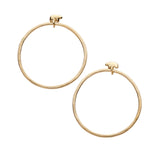 14k yellow gold post hoop earrings