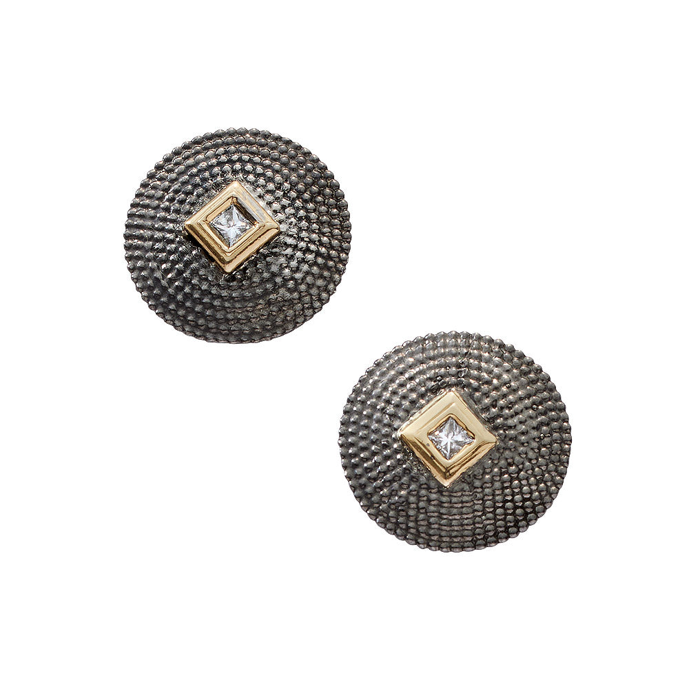 Diamond Button Earrings The Golden Bear