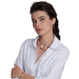 model wearing 14ky sister bear necklace