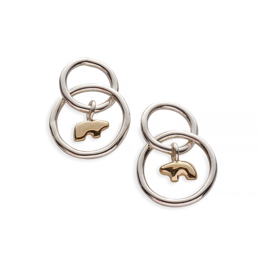 Two Tone Double Hoop Earrings – The Golden Bear