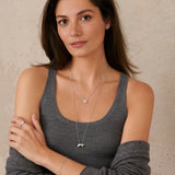 Enclosed White Gold Mama Bear Necklace