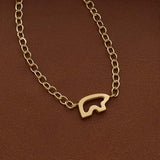Gold Silhouette Bear Necklace