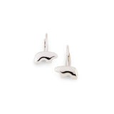 White Gold Baby Bear Leverback Earrings