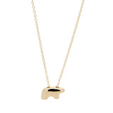 14k Yellow Gold Enclosed Baby Bear Necklace