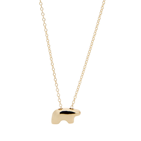 14k Yellow Gold Enclosed Baby Bear Necklace