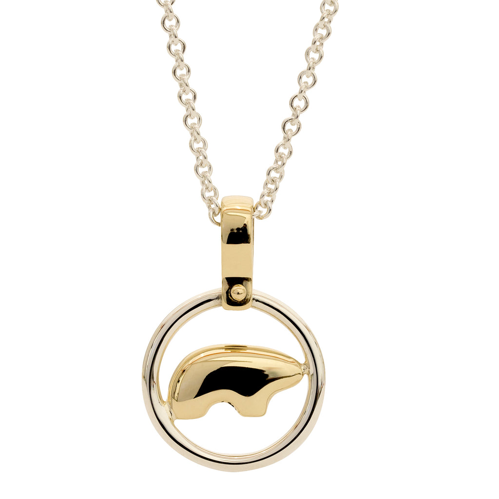 Two-Tone Bear Circle Necklace – The Golden Bear