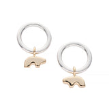 Two Tone Bear on Hops Stud Earrings
