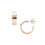 14k yellow gold smooth hoop earrings with bears