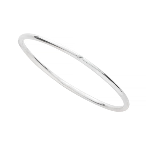 Sterling Silver Tube Bangle with Bear