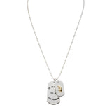 Two Tone Dog Tags One engraved with The Golden Bear Est. 1975 Vail, The other with a 14y gold Bear