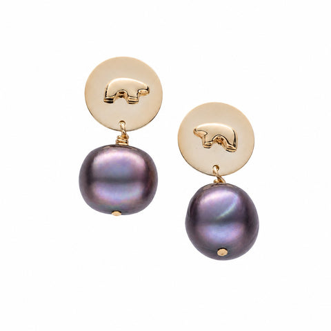 Purple Pearl Drop Earrings