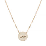 14ky Bear Disc Pendant