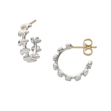 Sterling silver stacked bear hoops with 14ky posts and earnuts

