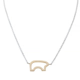two tone silo bear necklace
