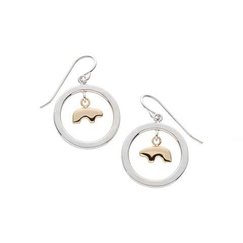 Two Tone Circle Hoop Earrings
