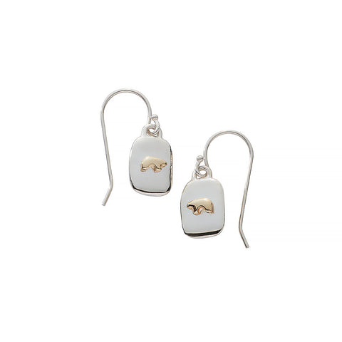 Two tone rectangle earrings