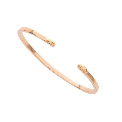 14k yellow gold thin bear cuff