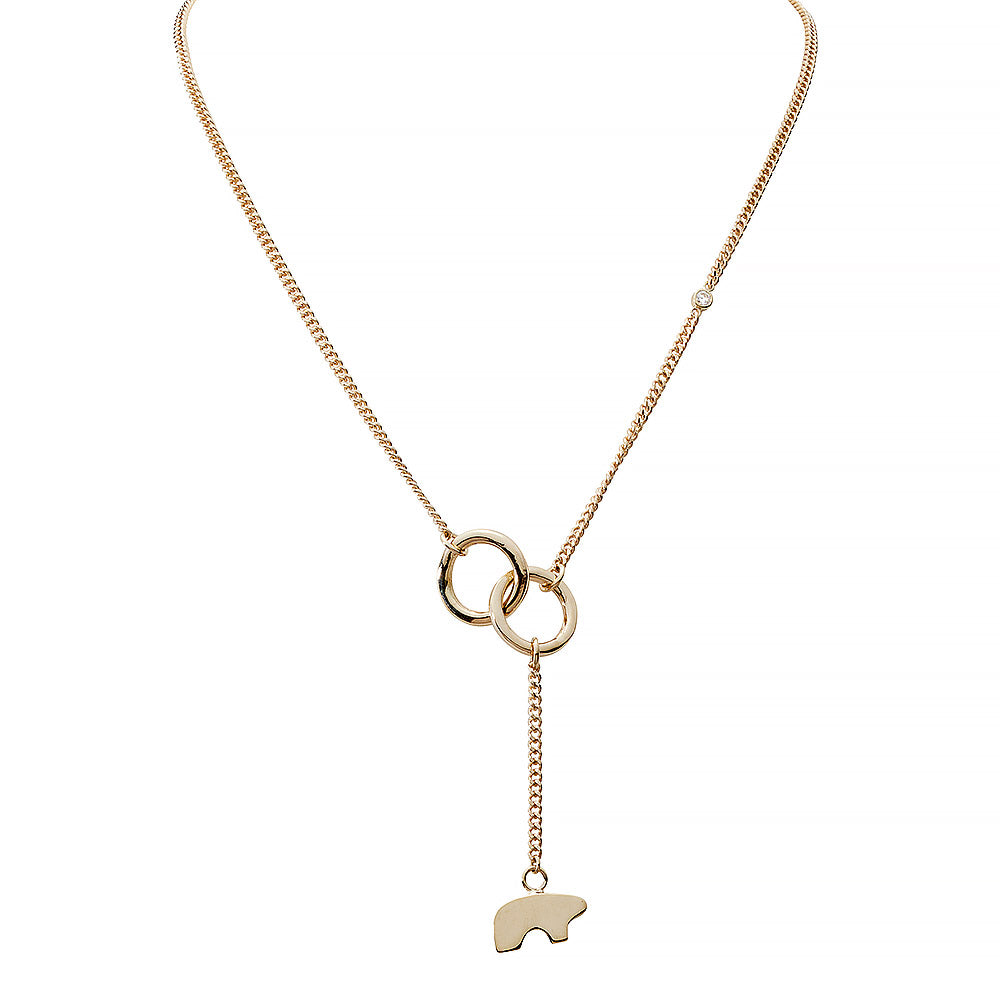 diamond Station Lariat Necklace In 14K Yellow Gold | Fascinating Diamonds