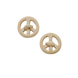 14ky gold peace sign stud earrings