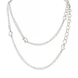 Sterling Silver chain with silo Bears necklace on a white background