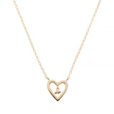 14ky heart and bear pendant