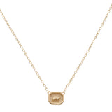 Gold necklace with a hexagonal pendant featuring a Bear on a white background