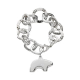 sterling silver vail link chain and bear bracelet
