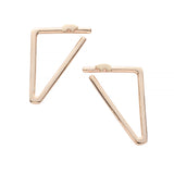 14ky gold long triangle earrings