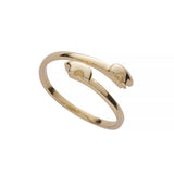 Gold toe ring with two golden bears on a white background