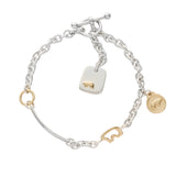 Two Tone Bear Tag Charm Bracelet