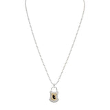 two tone bear lock pendant
