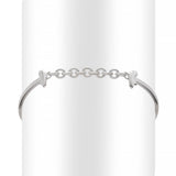 sterling Silver chain bracelet connected by a chain with two bears on a white background