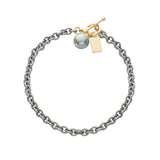 oxidized silver and gray pearl bracelet