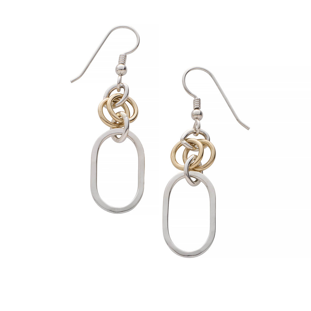 Two Tone Oval Link Earrings