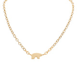 14k yellow gold flat bear necklace