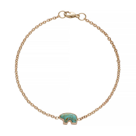 14ky stone tiny bear bracelet VARIANTS