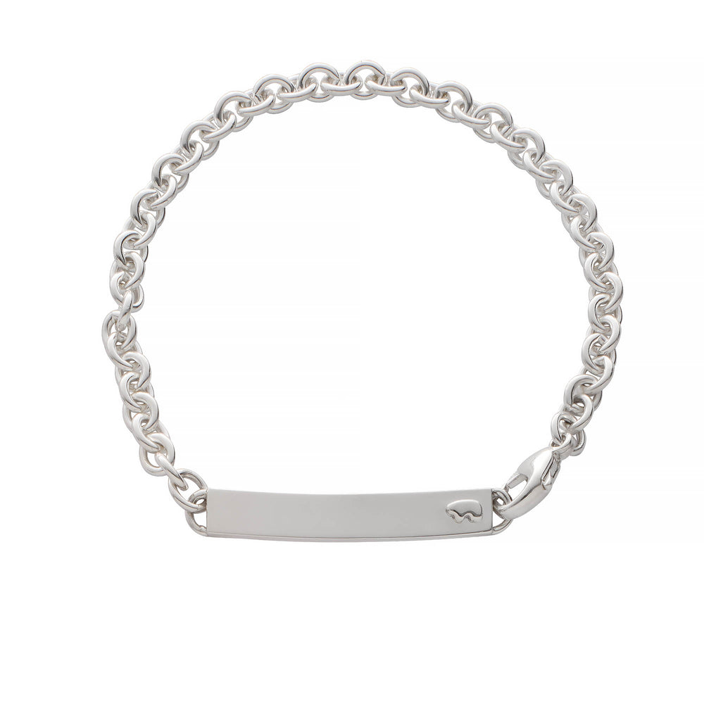 Sterling Silver Thin ID Plate Bracelet – The Golden Bear