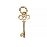 14k yellow gold key charm on a white background
