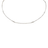 white gold chain with tiny bears necklace on a white background