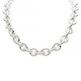 Silver chain necklace on a white background
