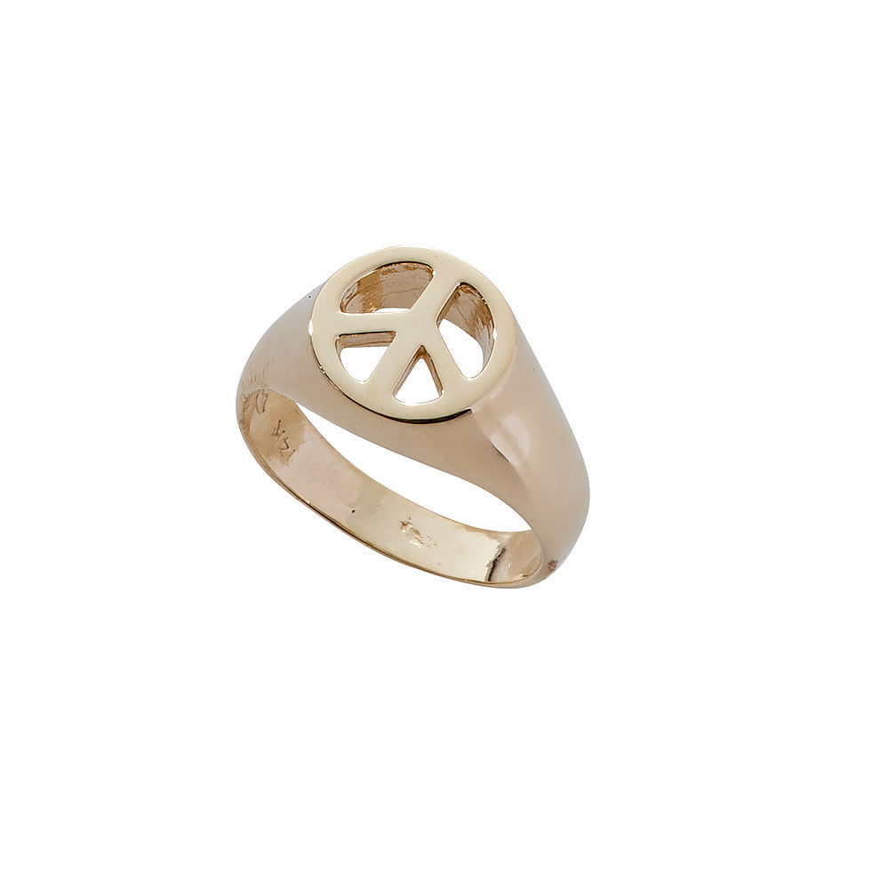 Peace Sign Ring - Sterling Silver & Gold | Helen Ficalora
