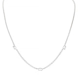 Silver chain necklace on a white background