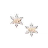 Two Tone Tiny Snowflake Earrings