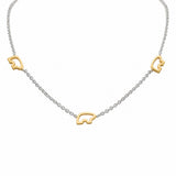 Two Tone Three Bear Necklace