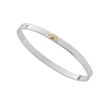 Two Tone Hammered Oval Bangle