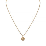 14k yellow gold ball chain, shown with clover charm